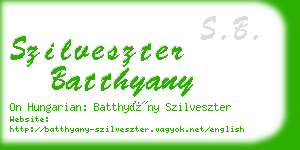 szilveszter batthyany business card